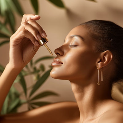 Femme qui consomme de l'huile de cbd Full Spectrum de chez CBD.fr